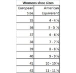 womens sizes in shoe