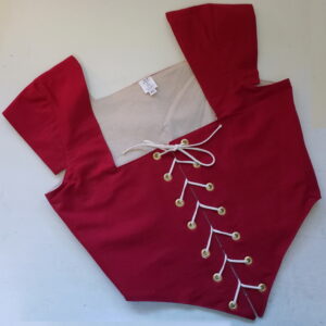 scarlet red linen bodice by faireladiesfairelords