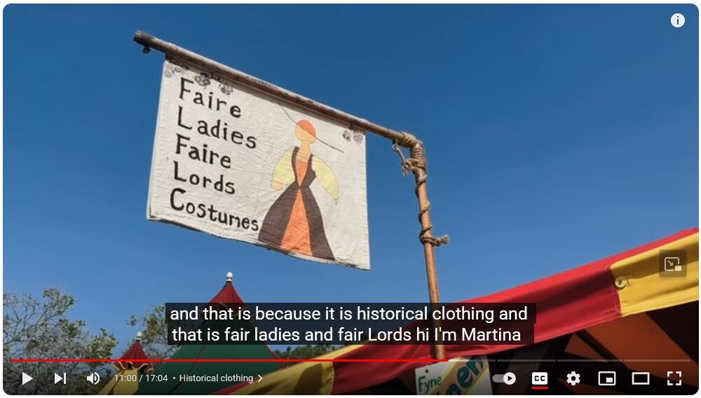 faire ladies faire lords booth sign seen from the ground